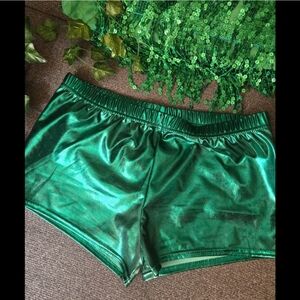 Metallic Green Shorts